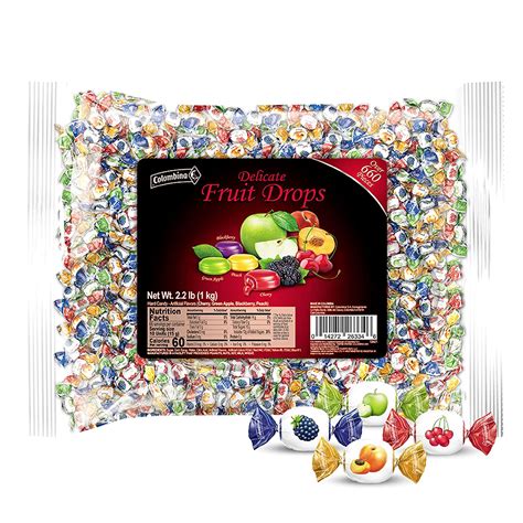 Colombina Delicate Fruit Filled Drops Individually Wrapped Hard Candy In A Bulk Bag