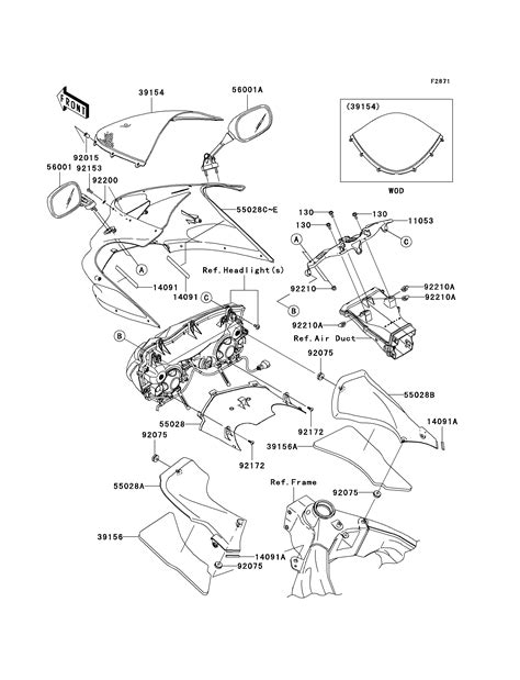 CARENAGE POUR NINJA ZX 6R ZX636C6F ARGENT 2006 Esprit KAWASAKI La