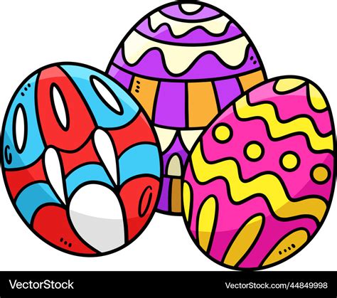 Three easter eggs cartoon colored clipart Vector Image