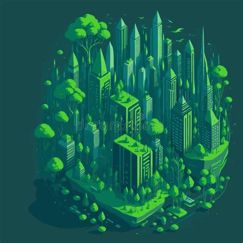 Eco City Illustration Nature Protection Concept Eco City Vector