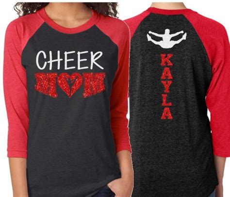 Glitter Cheer Mom Shirt Cheer Shirt 34 Sleeve Raglan Etsy