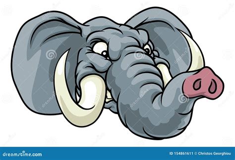 Angry Elephant Cartoon Animal Sports Mascot Stock Vector - Illustration ...