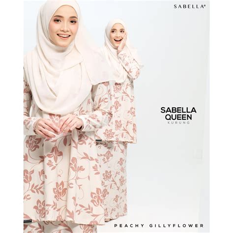 Sabella Kurung Printed Queeny Queen Ready Stock Baju Moden Ironless