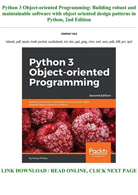 Download Pdf Python 3 Object Oriented Programming Building Robust And