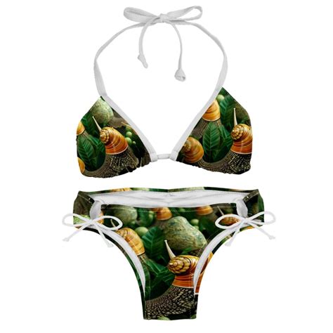 Snail Swimsuit Women Bikinis Detachable Sponge Adjustable Strap Bikini