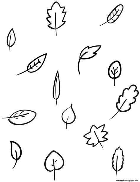 Autumn Leaf Outline Coloring Page