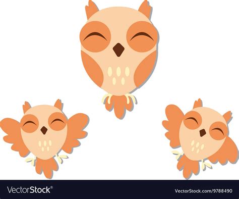 Happy Owls Royalty Free Vector Image Vectorstock