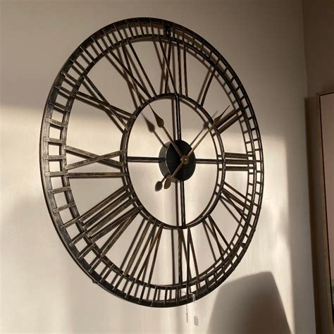 Black and Gold Metal Roman Numerals Wall Clock – Town & Country Interiors