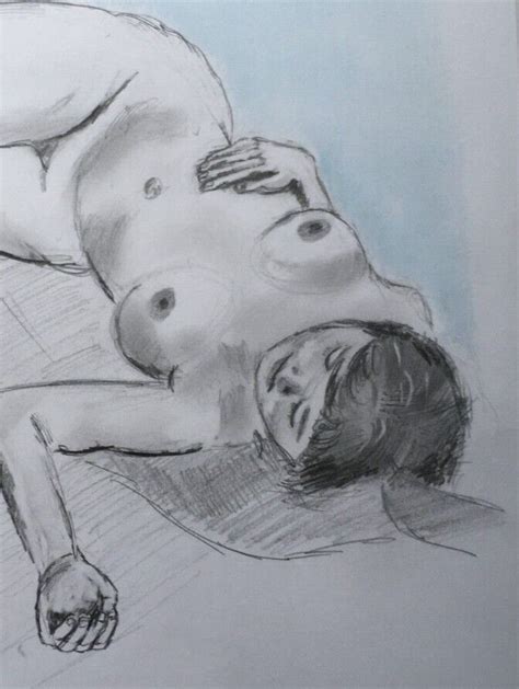 Life Drawing Sketch By Simon Farnell Reclining Nude In Graphite And