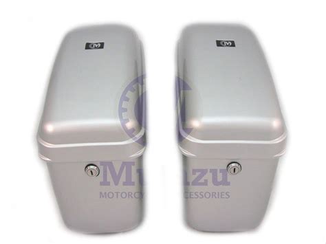 Amazon Mutazu Silver GA Universal Motorcycle Hard Saddlebags For