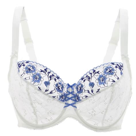 Soutien Gorge Aubade Corbeille Dentelle Faience Blanc Et Bleu