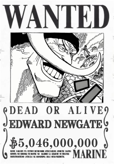 Whitebeard Bounty 5 046 000 000 One Piece Bounties One Piece Manga