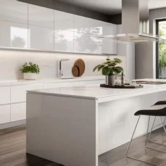 Modern Minimalism: White Flat Panel Kitchen Cabinets - Parlun