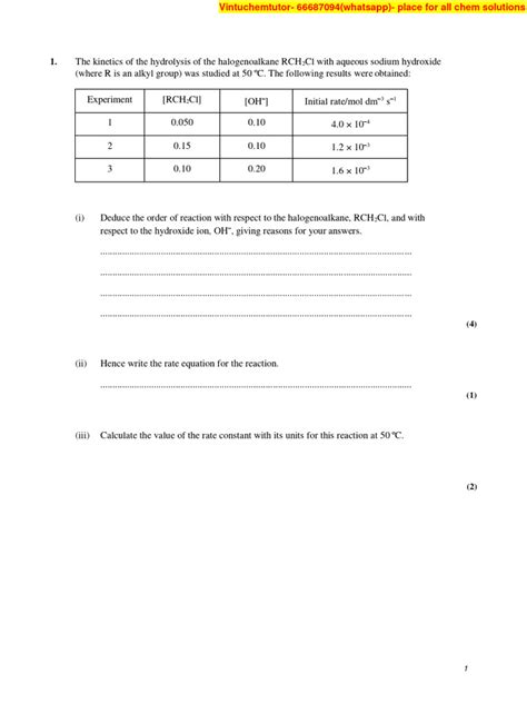 A2 U4 Rates Qp Pdf Reaction Rate Chemical Reactions