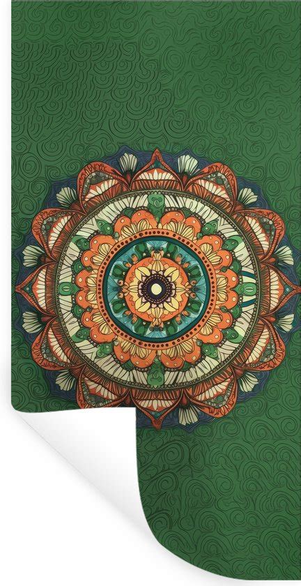 Muurstickers Sticker Folie Mandala Hippie Bloemen Oranje