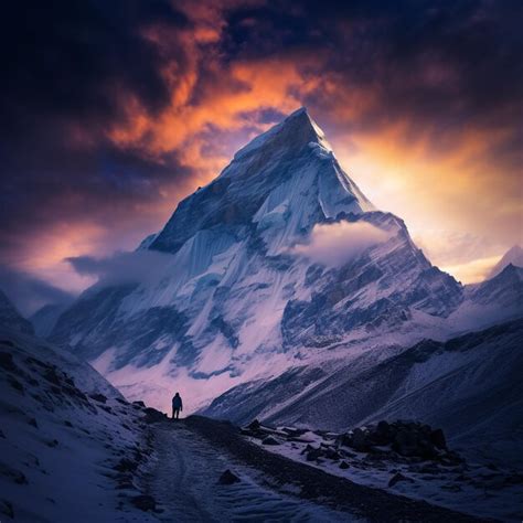 Premium Photo Evening Colored View Of Mount Everest From Gokyo Ri