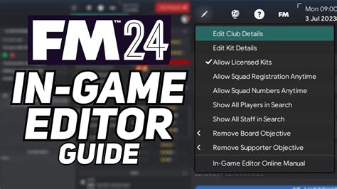 How To Use The In Game Editor In FM24 YouTube