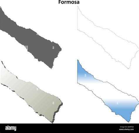 Formosa Mapa Esquema Establecido En Blanco Imagen Vector De Stock Alamy