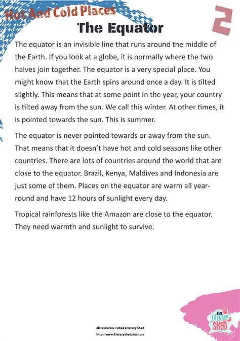 Literacy Shed Plus LitShed Resource Hot And Cold Places Stage 2 Grammar The Equator