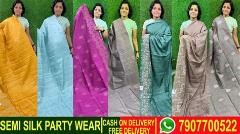 Semi Silk Party Wear Saree Online Purchase Vitara Design Kothamangalam