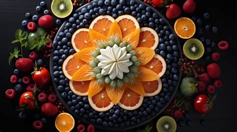 Premium Photo Beautiful Mandala Fruit Food Abstract Background