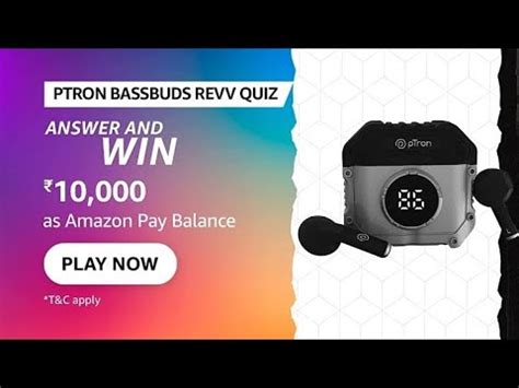 Amazon Ptron Bassbuds Revv Quiz Answers Today I Amazon Quiz Today YouTube