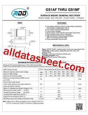 GS1BF Datasheet PDF Microdiode Electronics Jiangsu Co Ltd