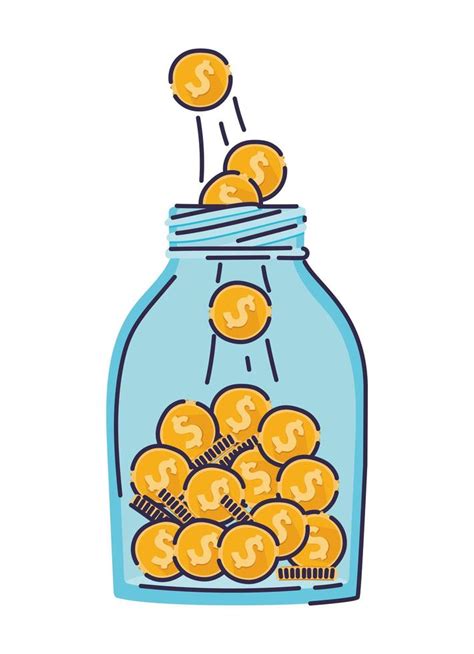 Saving Coins In A Jar 2740172 Vector Art At Vecteezy