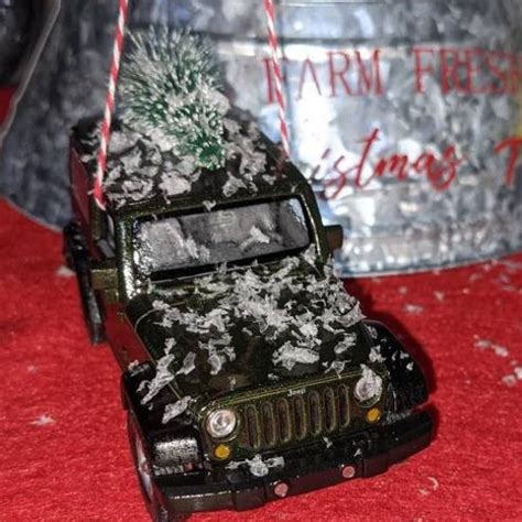 Black Jeep Wrangler Rubicon Jl Christmas Ornament With Tree Etsy