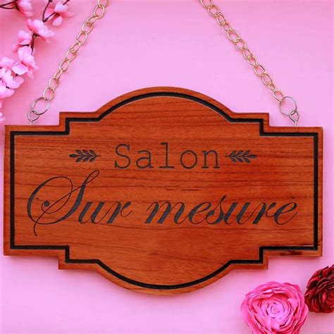 Logo Engraved Hanging Wooden Sign for Office - woodgeekstore