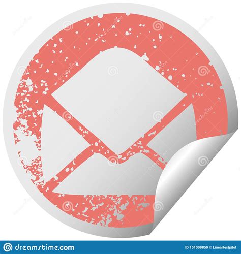 A Creative Distressed Circular Peeling Sticker Symbol Paper Envelope