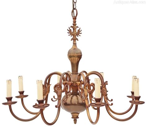 Antiques Atlas Flemish 8 Lamp Brass Bronze Chandelier Light