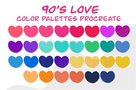 Procreate Color Palette 90s Love Graphic By Khim08Studio Creative