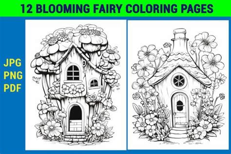 Blooming Fairy Coloring Pages Graphic By Mehedi Hassan Creative Fabrica