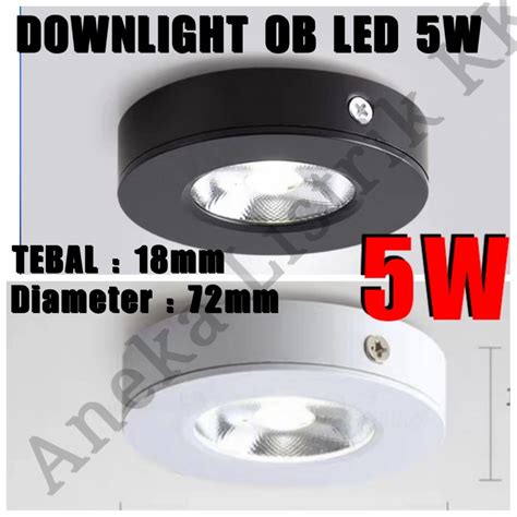 Jual Downlight Ob Led Cob W Spot Outbow Hitam Putih Tipis Tempel