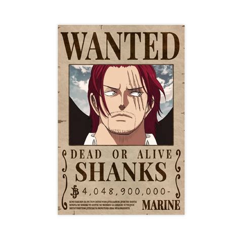 One Piece Shanks Wanted Poster
