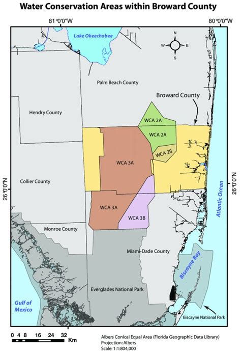 Hydrography Map Of Broward County And Surrounding Areas Division Of Florida Watershed Map