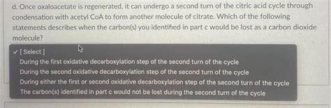 Solved Citrate Is Shown Below With Each Carbon Numbered Chegg