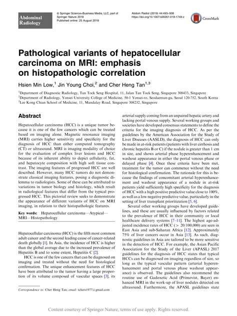 Pathological Variants Of Hepatocellular Carcinoma On Mri Emphasis On Histopathologic