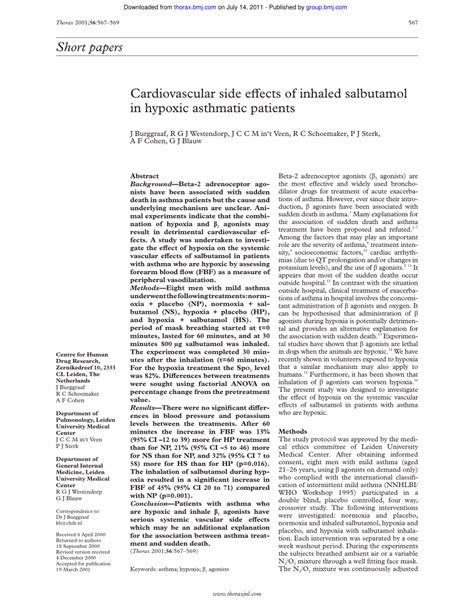 (PDF) Cardiovascular side effects of inhaled salbutamol in hypoxic ...