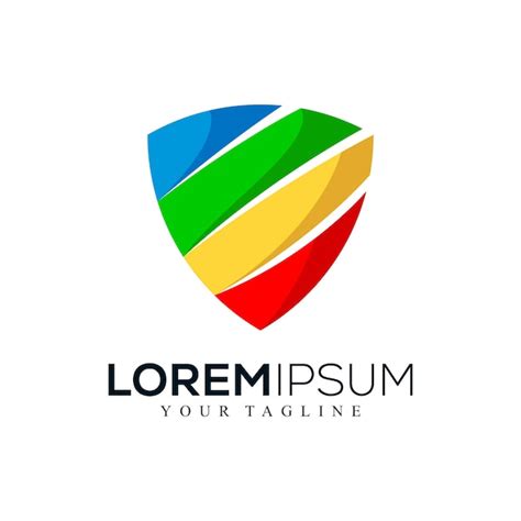 Diseño de logotipo de escudo colorido abstracto Vector Premium