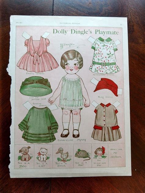 Vintage Dolly Dingle Paper Doll Uncut Page 1927 Dolly S Playmate Drayton Ebay