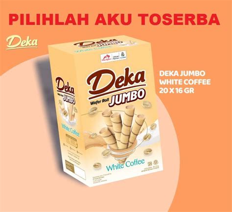 Jual Deka Wafer Roll Jumbo White Coffee 16 Gr Harga Per Box Di