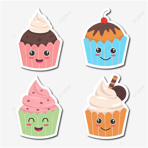 Cute Sticker Set Vector Hd Png Images Kawaii Sticker Set Of Cute