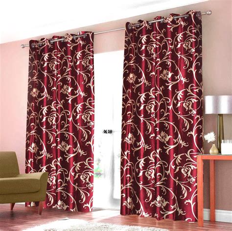 Christy S Collection Polyester Floral Eyelet Long Door Curtain 8Ft