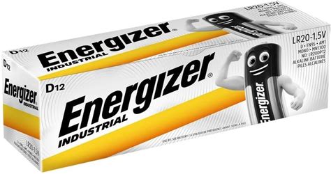 Energizer 636108 Industrialdisposable D Alkaline Battery Pack Of 12