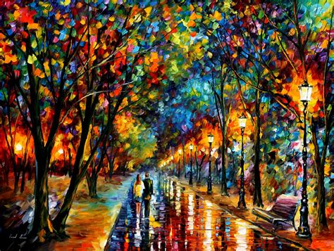 Rain Painting By Leonid Afremov at PaintingValley.com | Explore ...