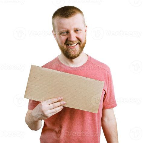 Funny man with a cardboard sign 3512445 Stock Photo at Vecteezy