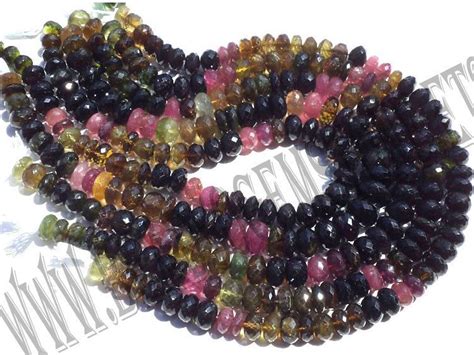 Bead Multi Tourmaline Faceted Rondelle Quality B To Mm