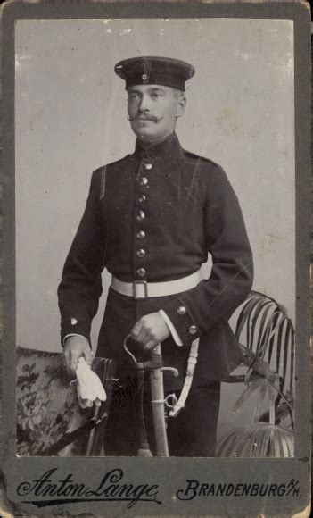 CdV Deutscher Soldat In Uniform Portrait Fotograf Anton Lange